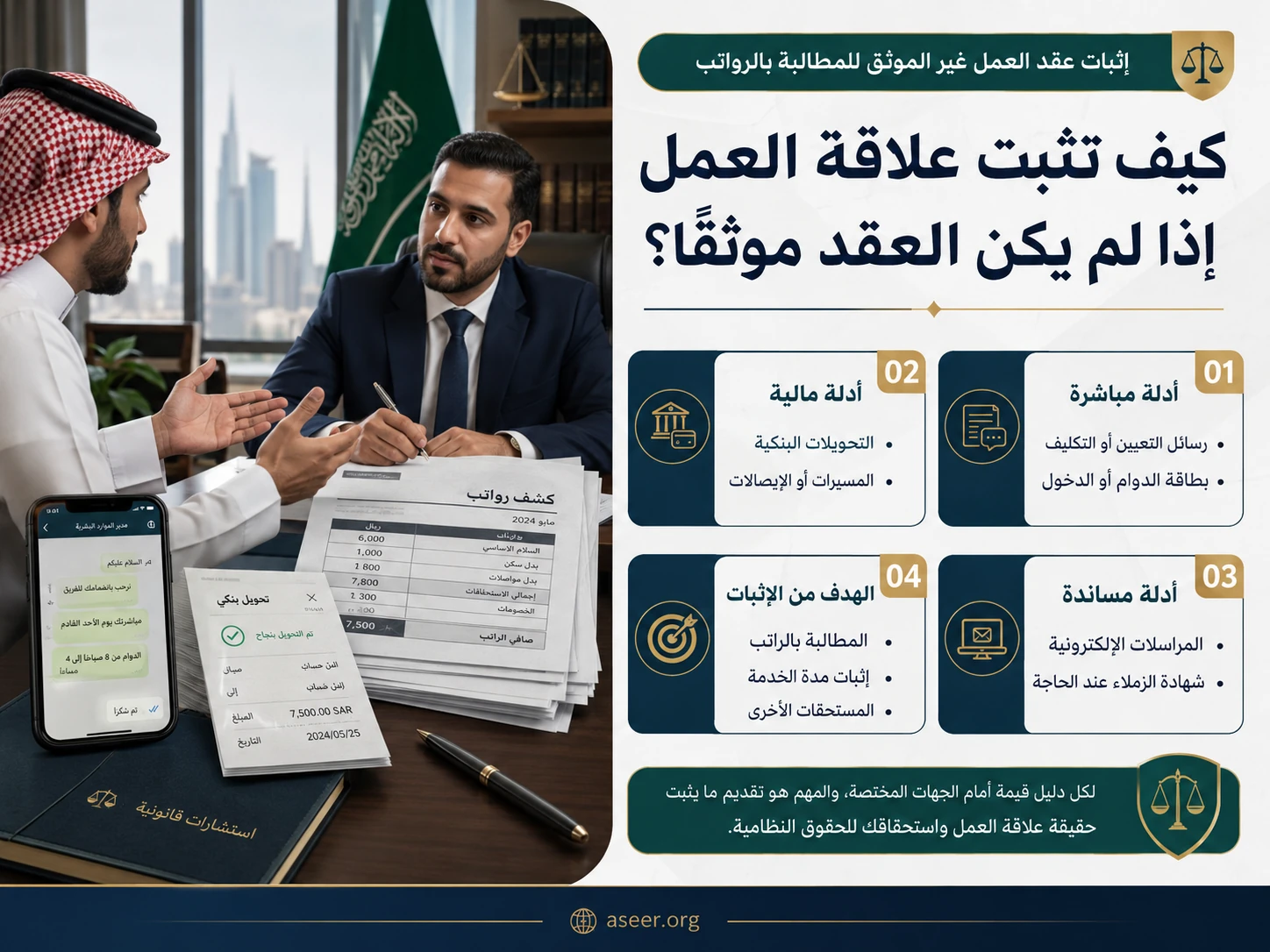 وسائل إثبات عقد العمل غير الموثق للمطالبة بالرواتب