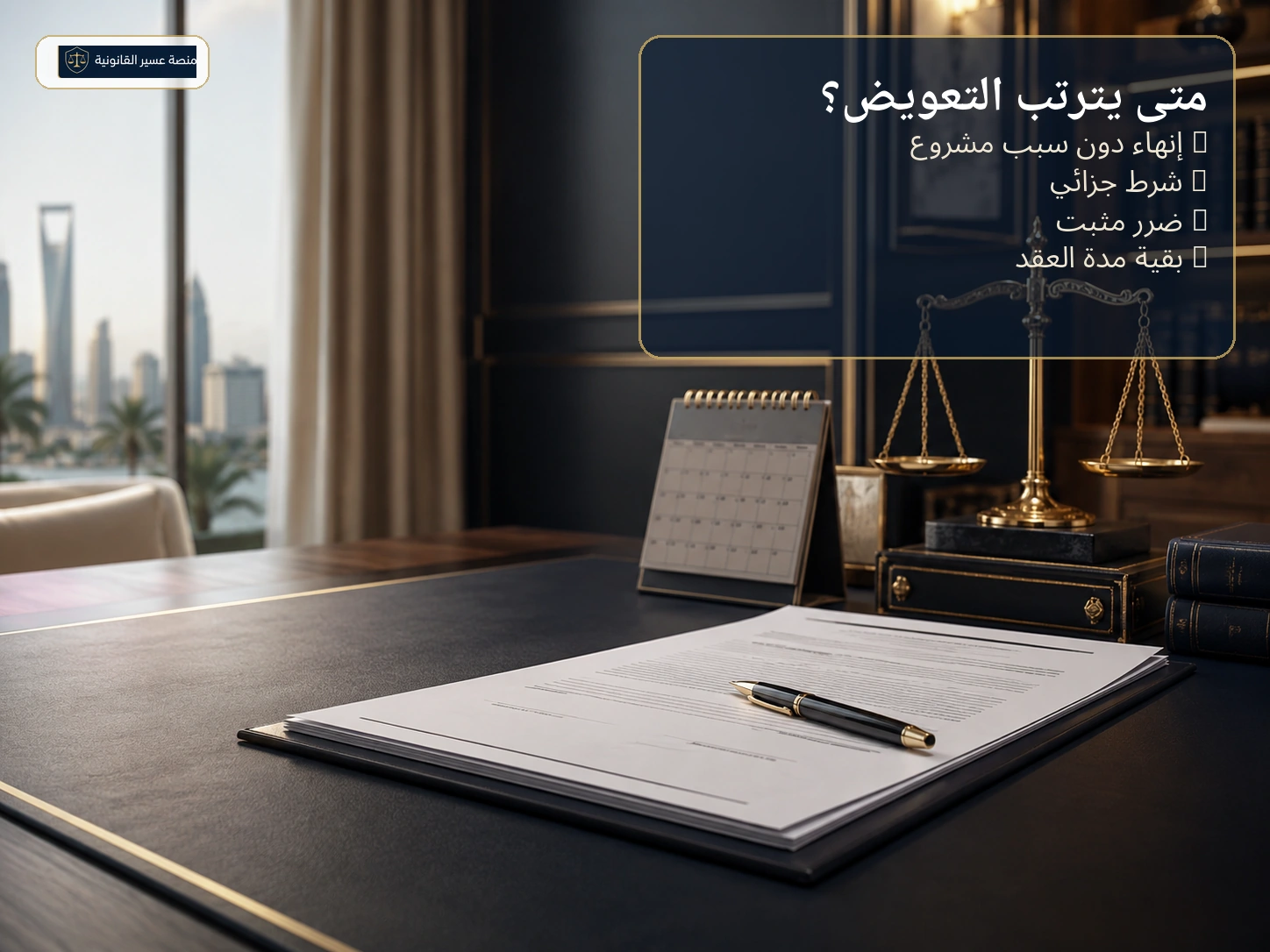 متى يترتب التعويض عند إنهاء عقد العمل محدد المدة قبل نهايته