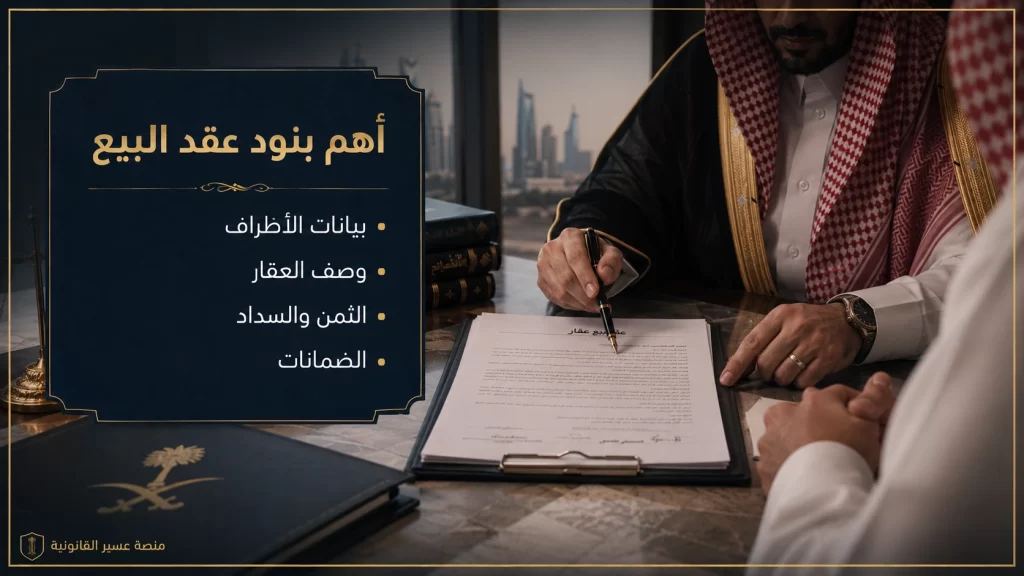 صورة واقعية لأهم بنود عقد بيع العقار في السعودية