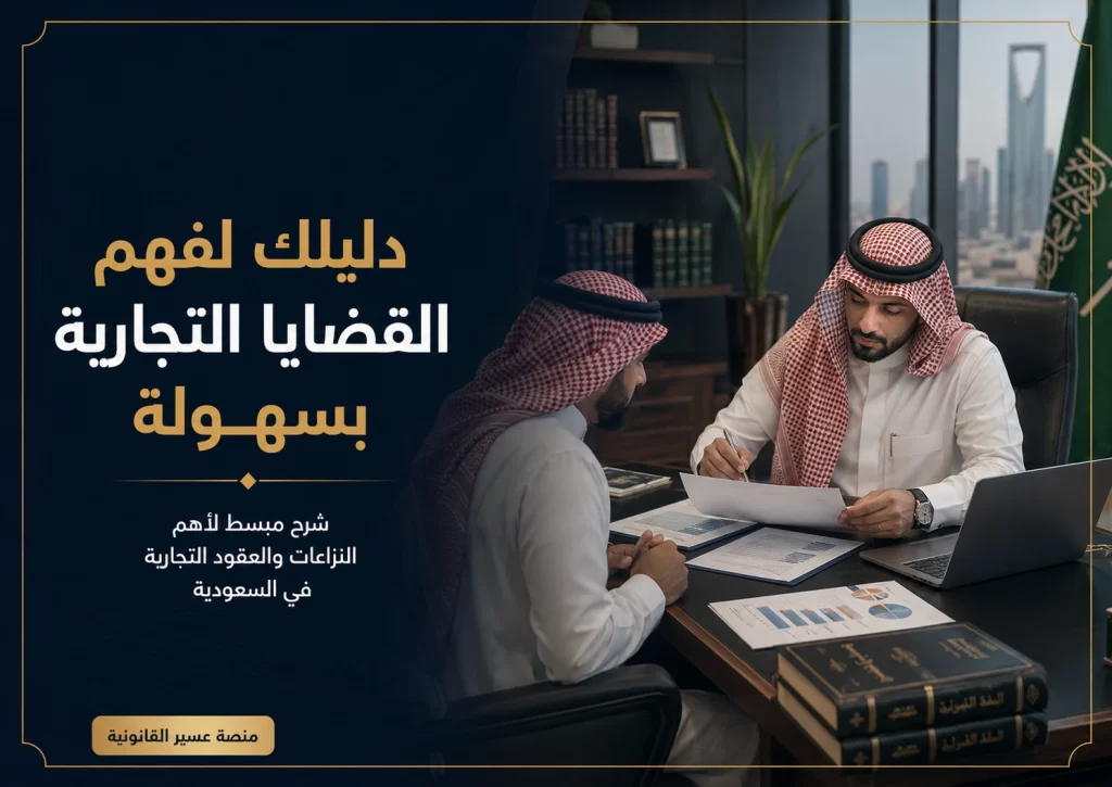 محاميان سعوديان يراجعان مستندات قضية تجارية وعقود شركة
