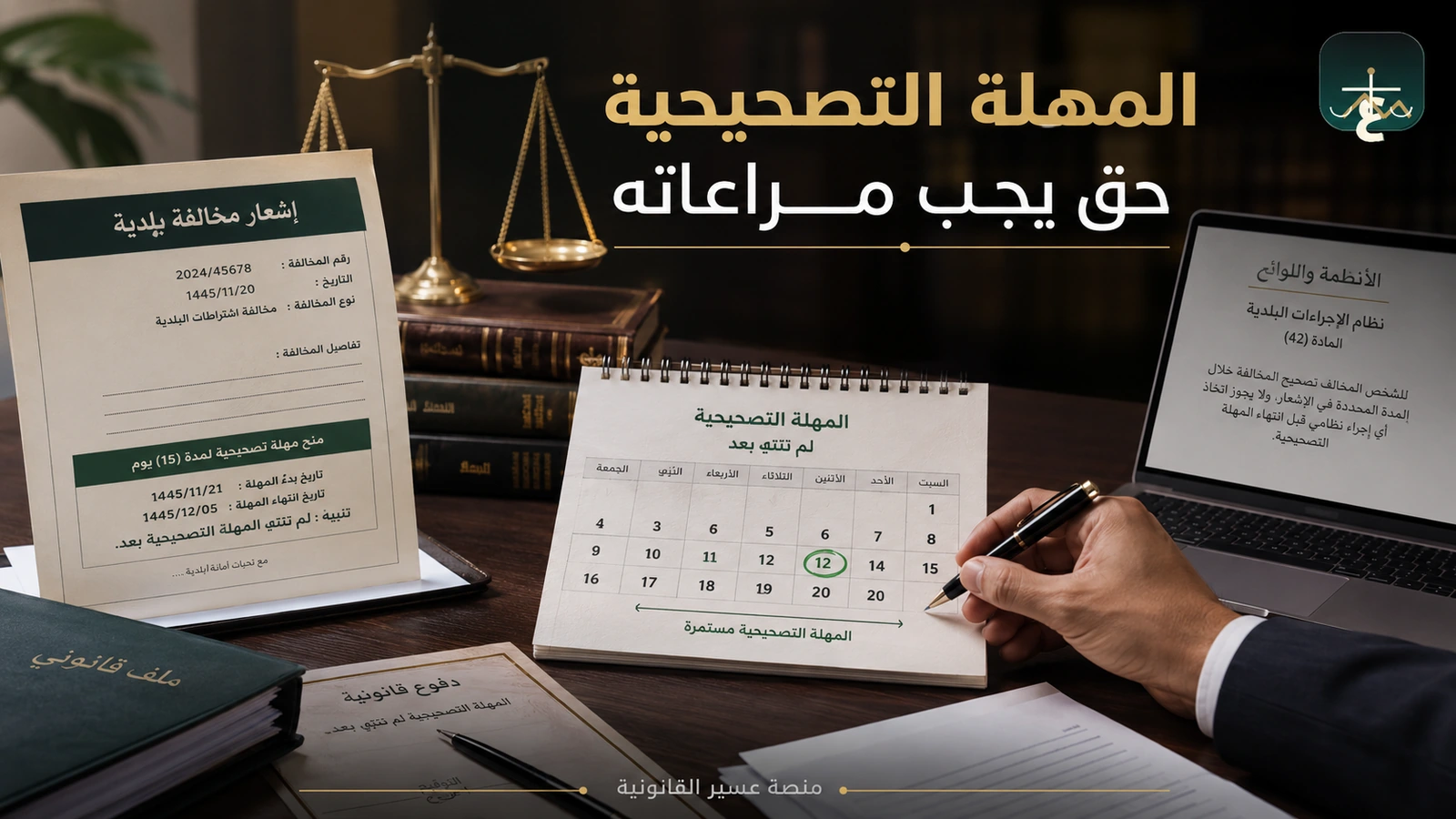الإنذار والمهلة التصحيحية