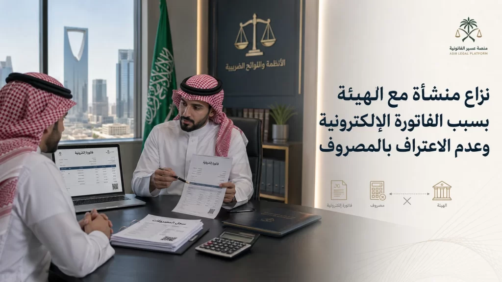 نزاع منشأة مع الهيئة بسبب الفاتورة الإلكترونية وعدم الاعتراف بالمصروف