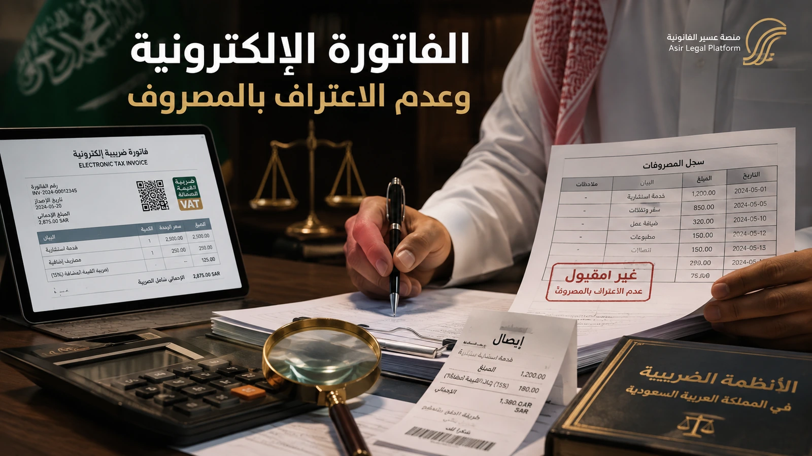 إثبات المصروف والفاتورة الإلكترونية