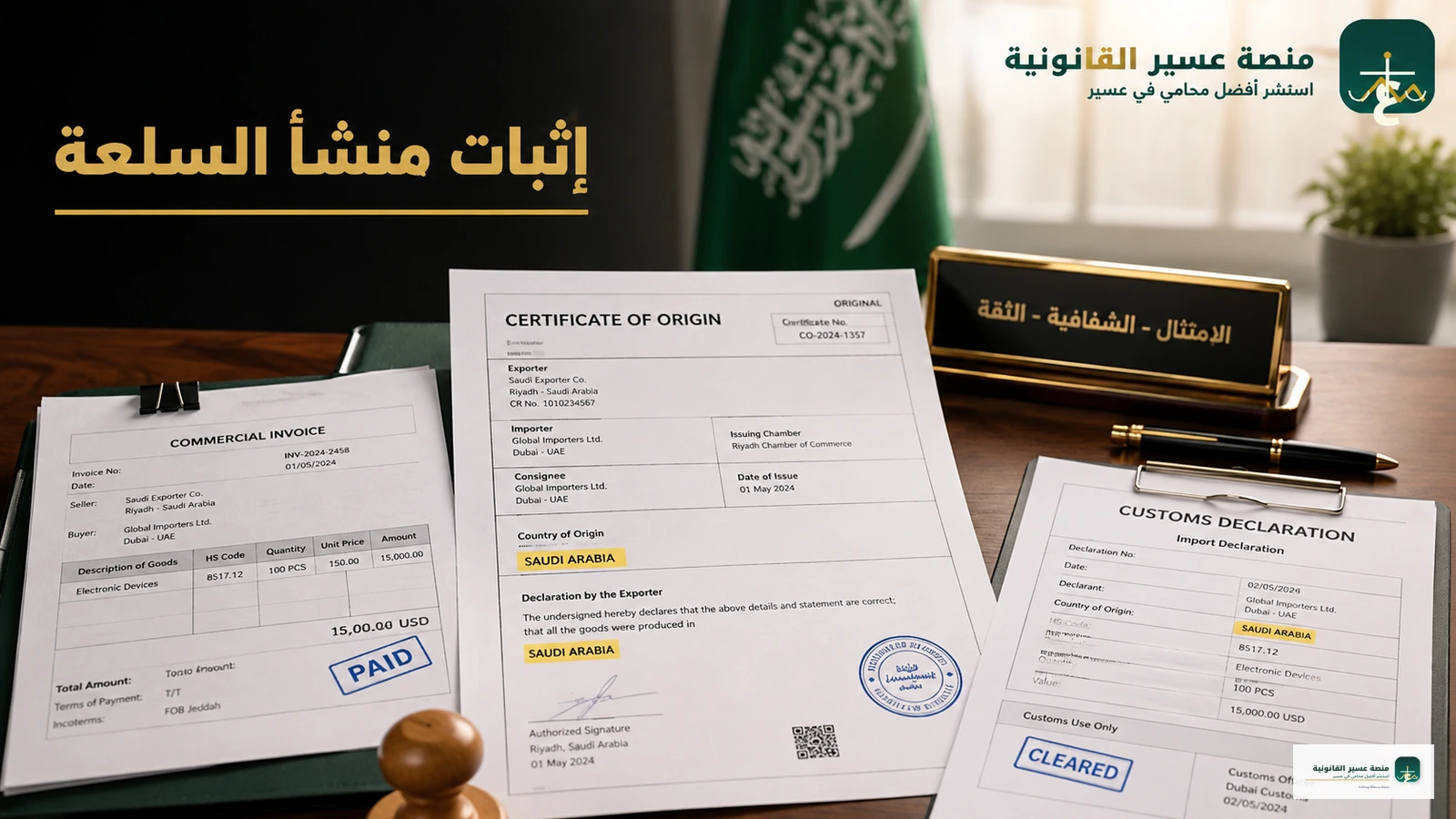 إثبات منشأ السلعة