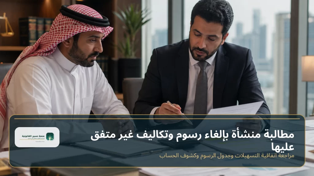 مطالبة منشأة بإلغاء رسوم وتكاليف غير متفق عليها