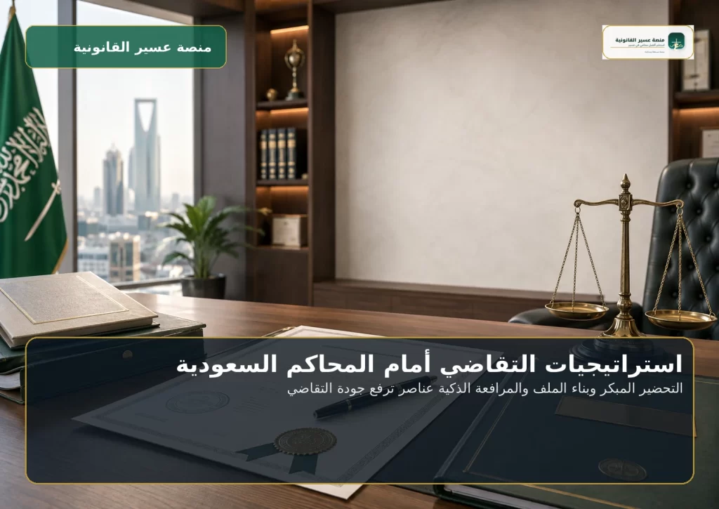 غلاف استراتيجيات التقاضي أمام المحاكم السعودية