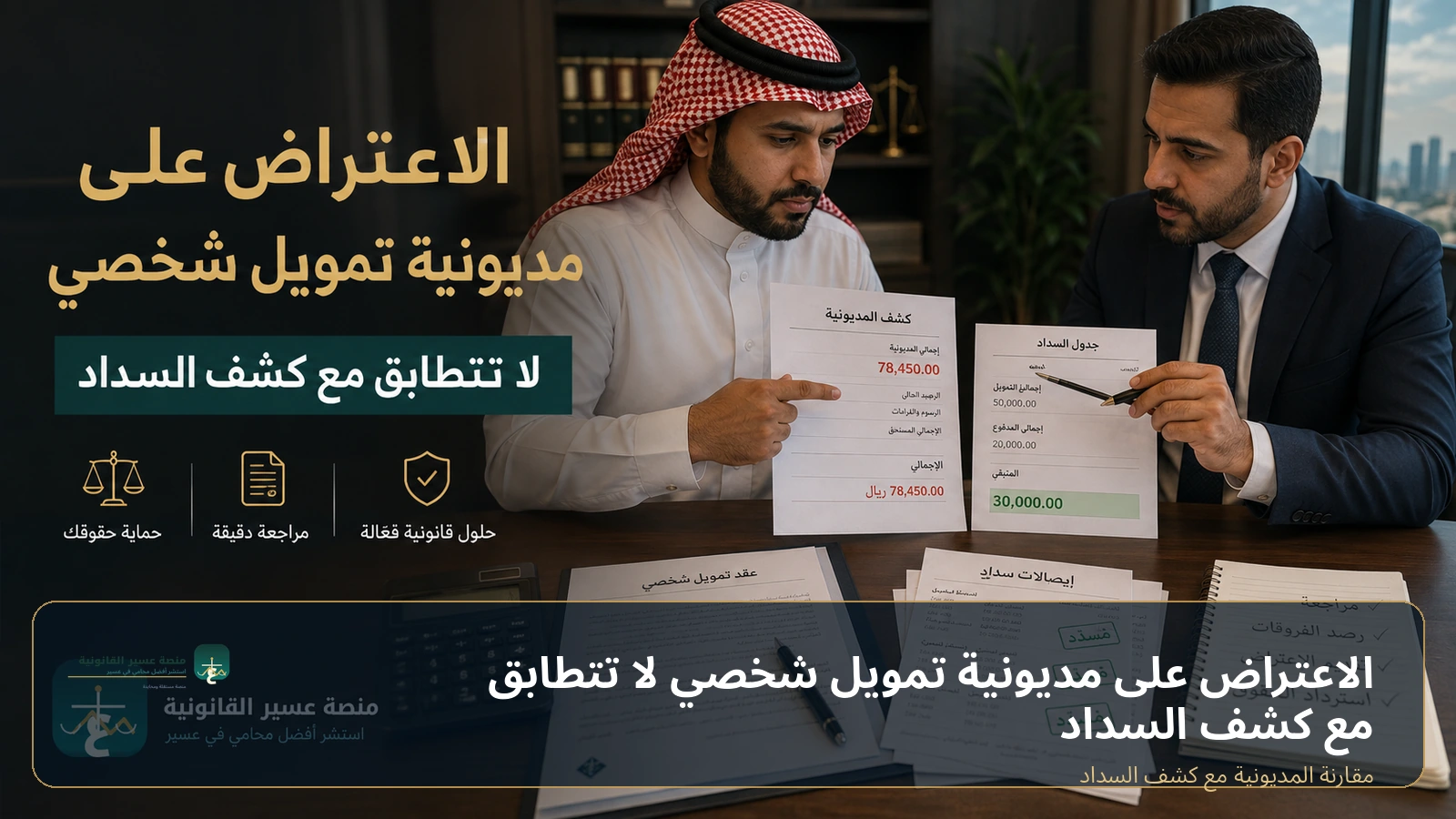 الاعتراض على مديونية تمويل شخصي لا تتطابق مع كشف السداد