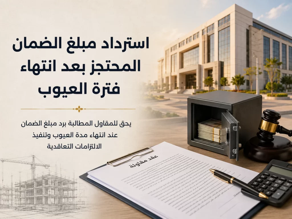 استرداد مبلغ الضمان المحتجز بعد انتهاء فترة العيوب
