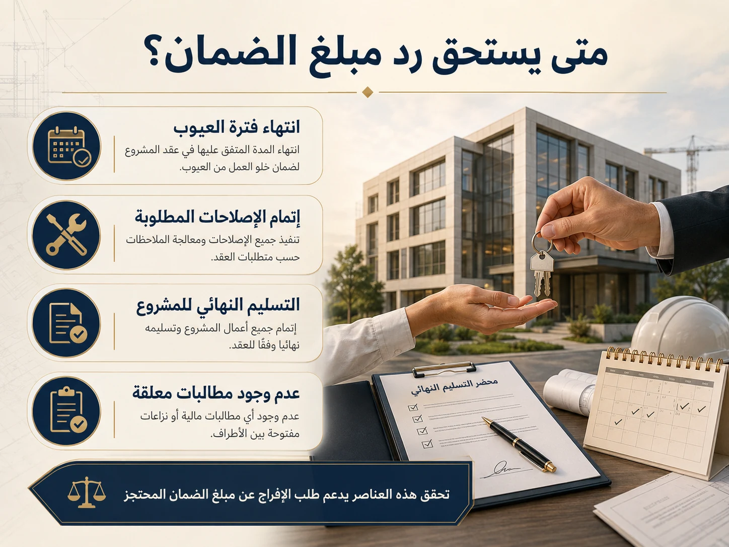 متى يستحق رد مبلغ الضمان