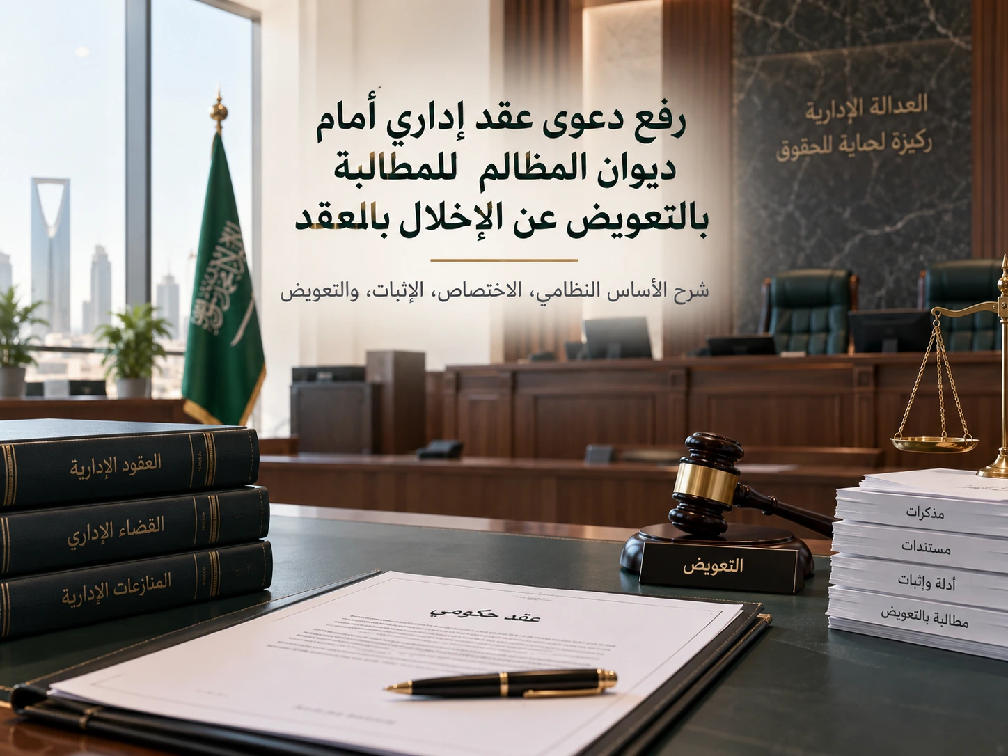 رفع دعوى عقد إداري أمام ديوان المظالم للمطالبة بالتعويض عن الإخلال بالعقد