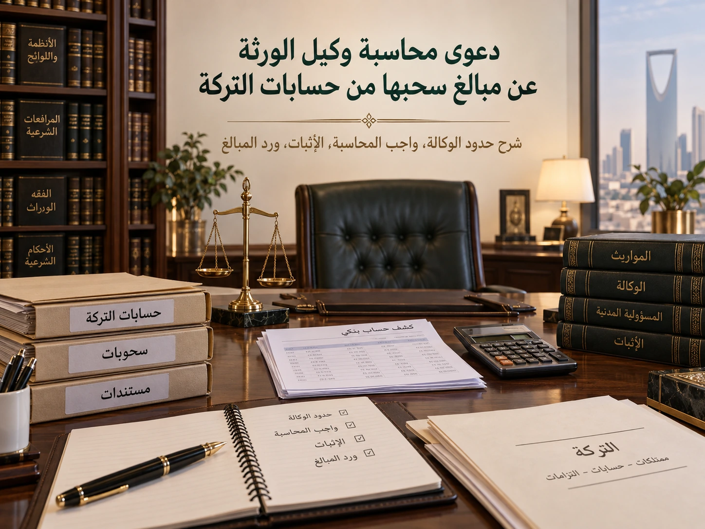 دعوى محاسبة وكيل الورثة عن مبالغ سحبها من حسابات التركة