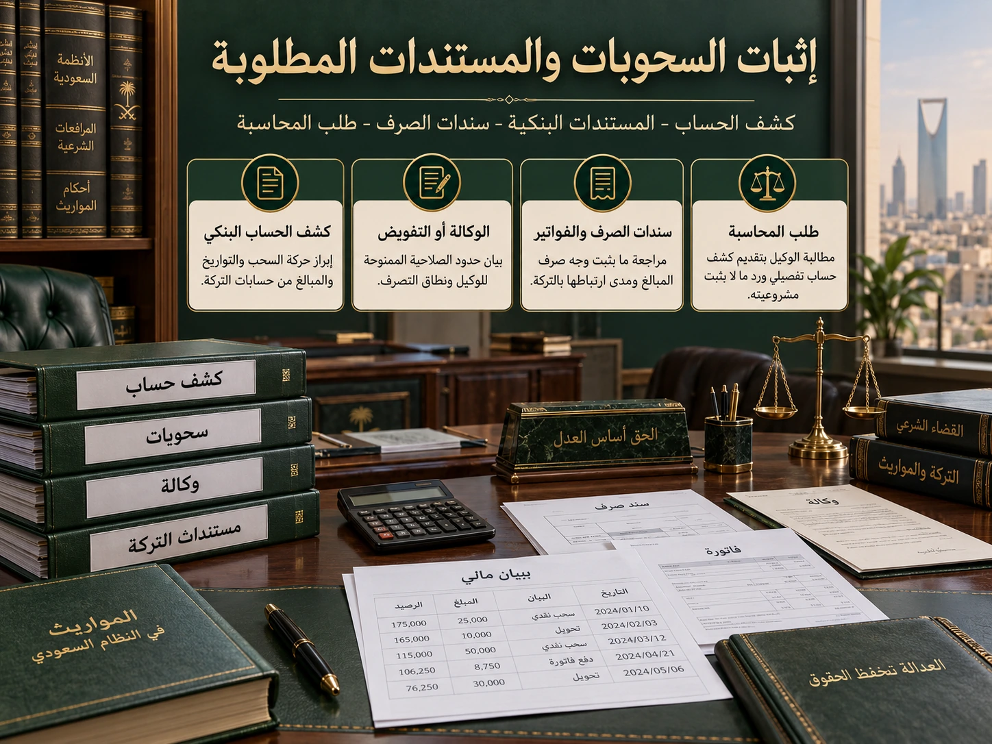 إثبات السحوبات والمستندات المطلوبة