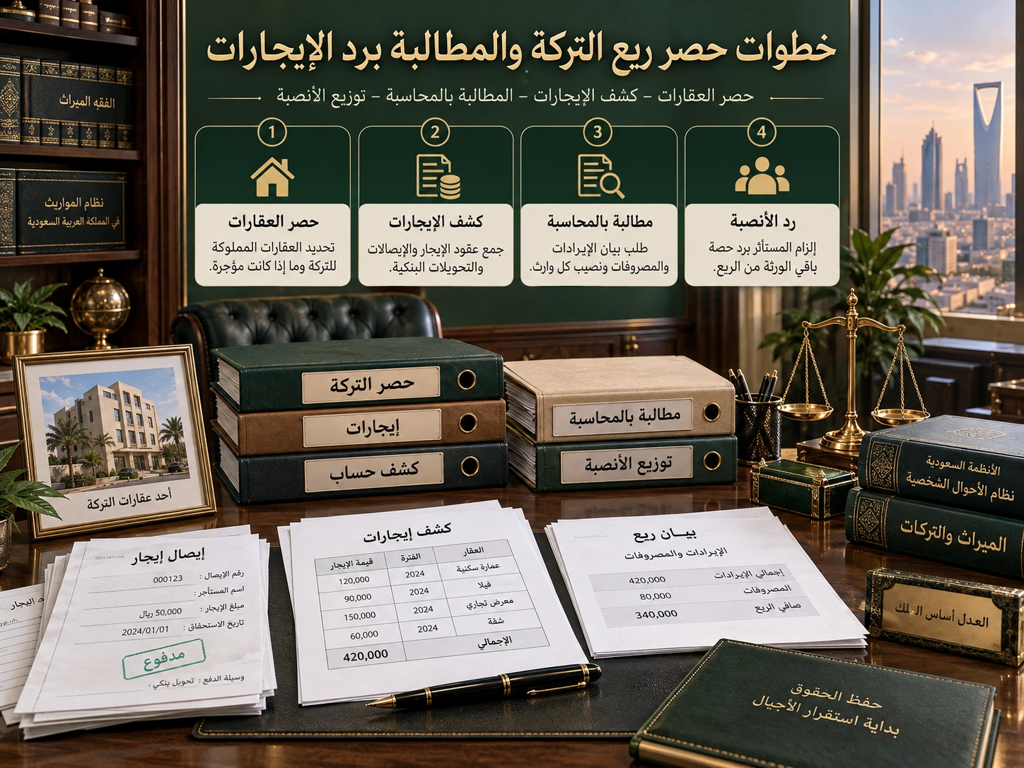 خطوات حصر ريع التركة والمطالبة برد الإيجارات