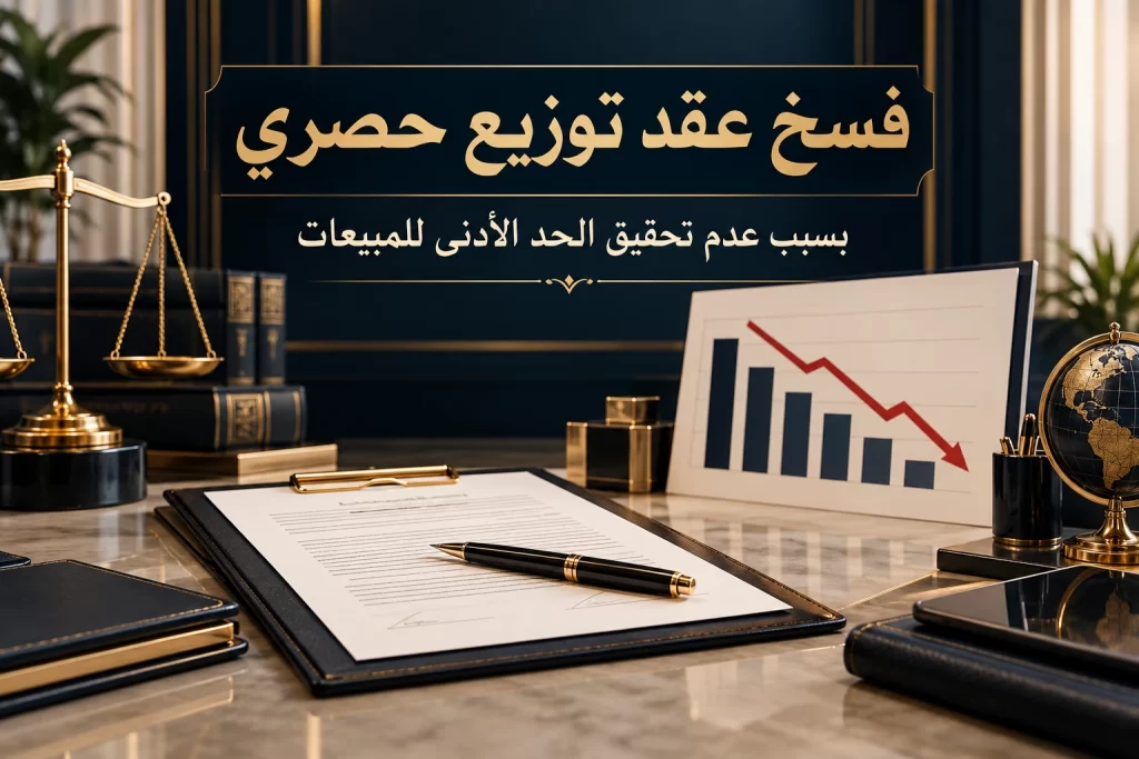فسخ عقد توزيع حصري بسبب عدم تحقيق الحد الأدنى للمبيعات