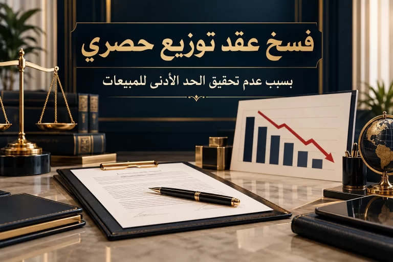 فسخ عقد توزيع حصري بسبب عدم تحقيق الحد الأدنى للمبيعات