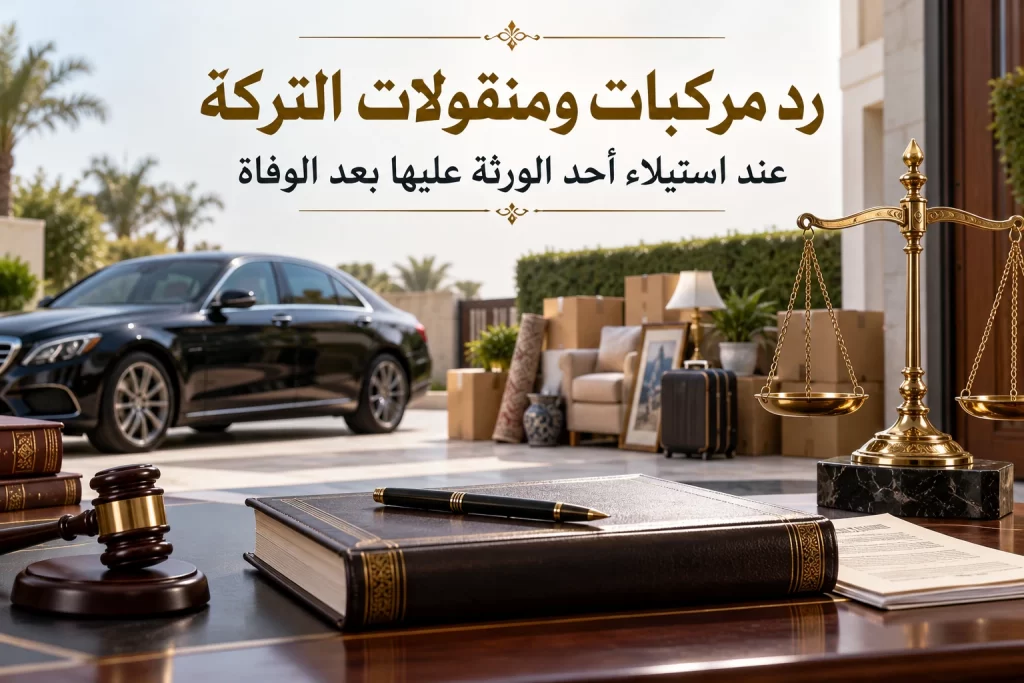 مطالبة وريث برد مركبات أو منقولات من التركة استولى عليها بعد الوفاة