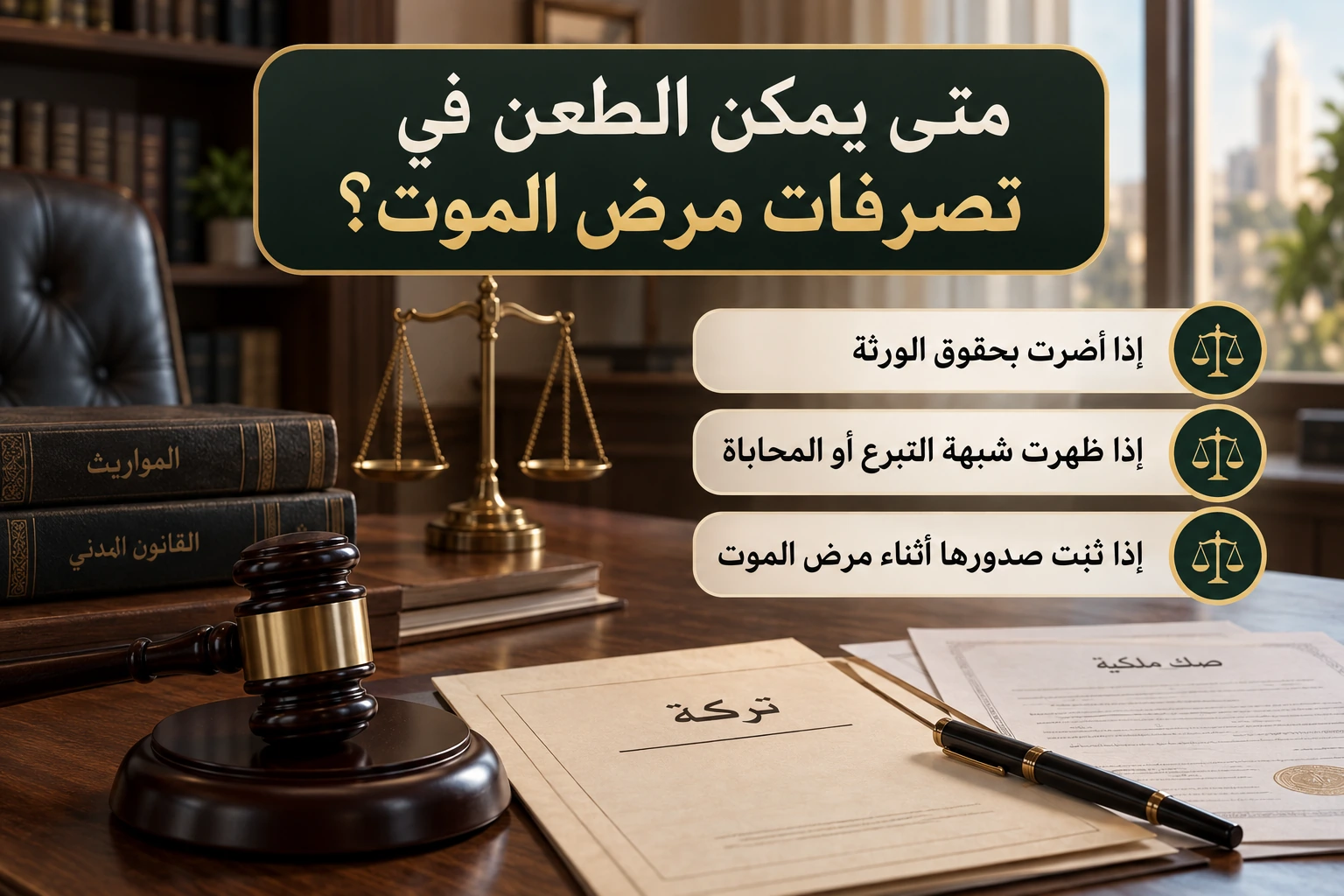 أركان الطعن في تصرفات المورث أثناء مرض الموت