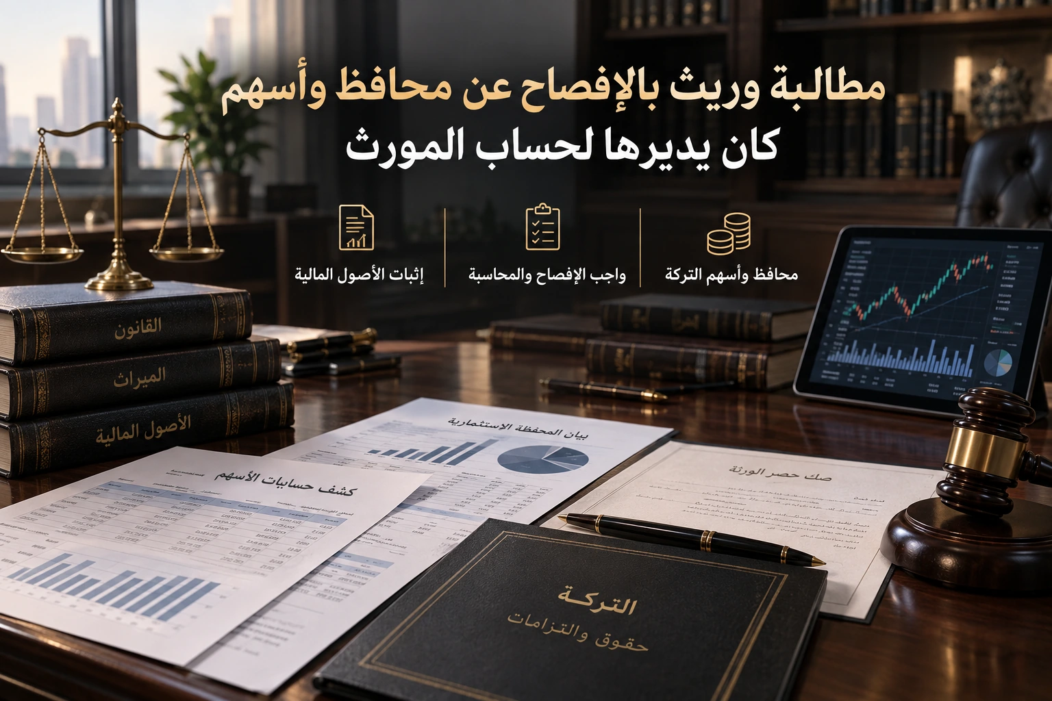 مطالبة وريث بالإفصاح عن محافظ وأسهم كان يديرها لحساب المورث