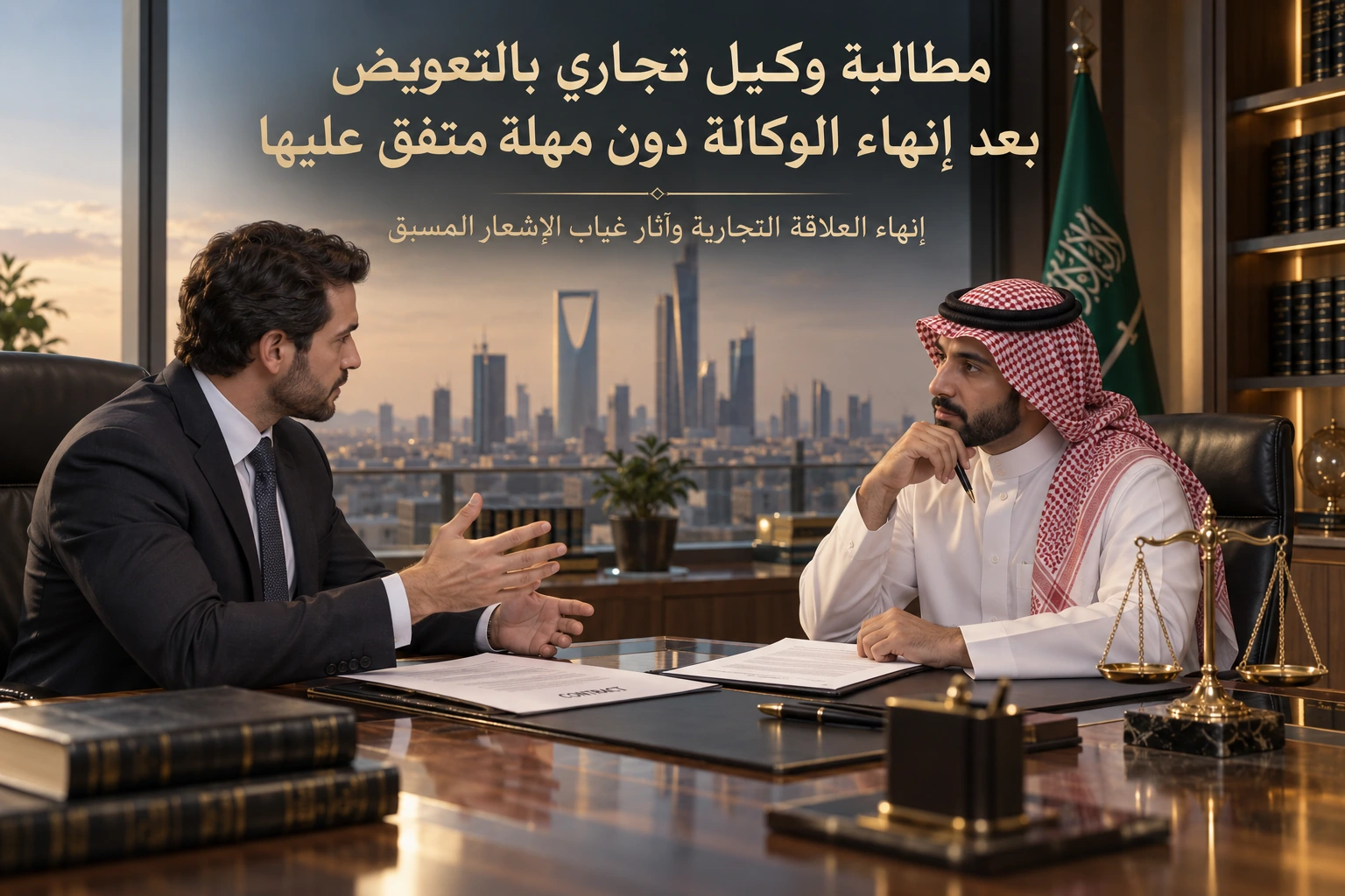 مطالبة وكيل تجاري بالتعويض بعد إنهاء الوكالة دون مهلة متفق عليها