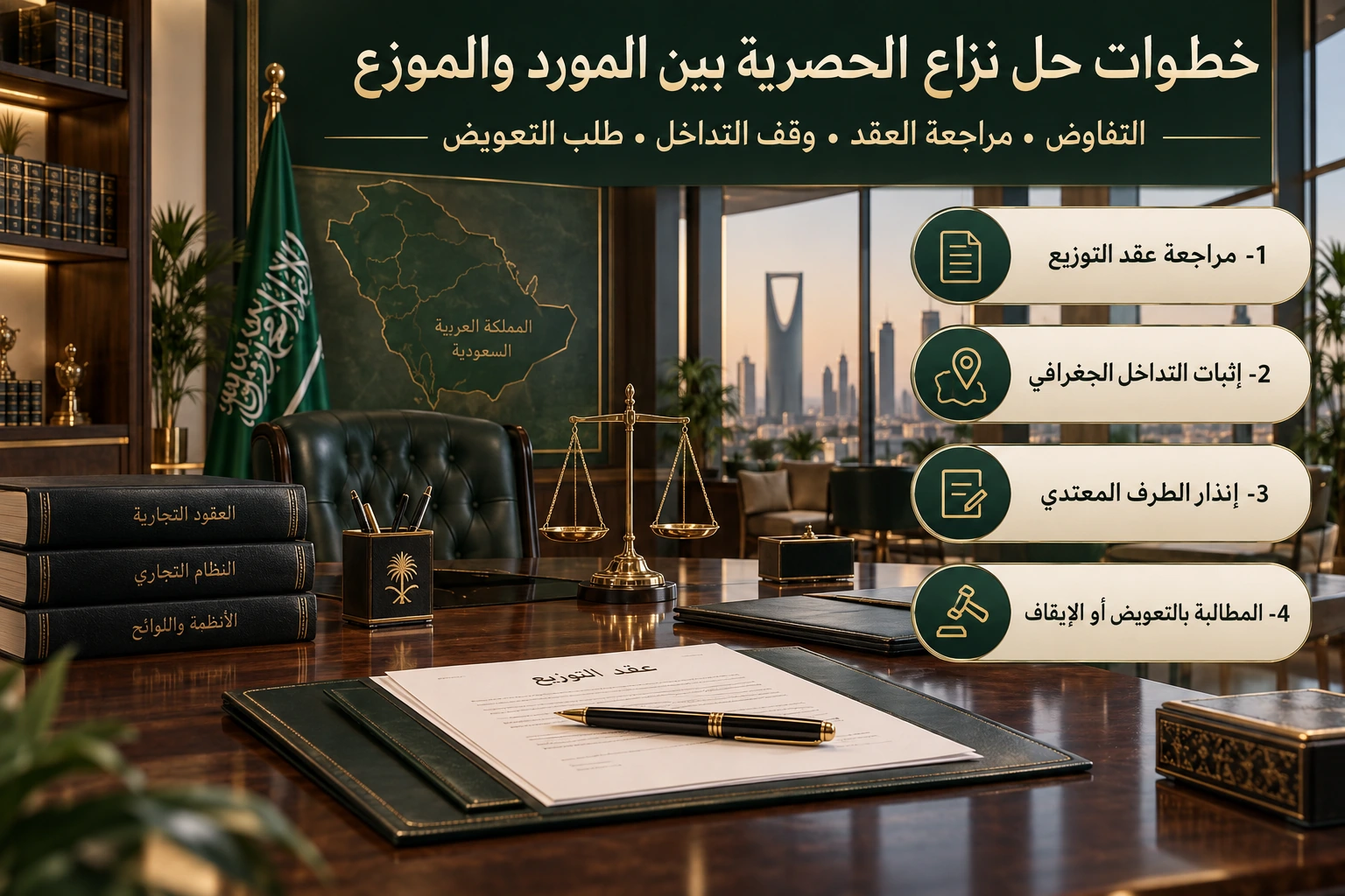 خطوات حل نزاع الحصرية بين المورد والموزع