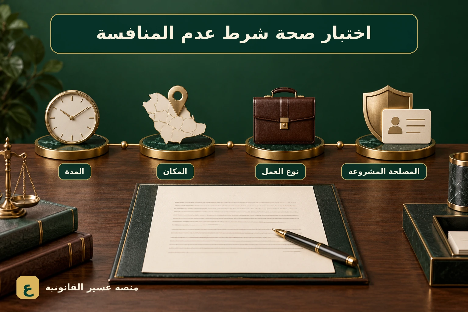 أربعة معايير لصحة شرط عدم المنافسة: المدة والمكان ونوع العمل والمصلحة المشروعة