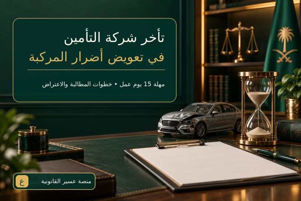 غلاف مقال تأخر شركة التأمين في تعويض أضرار المركبة في السعودية