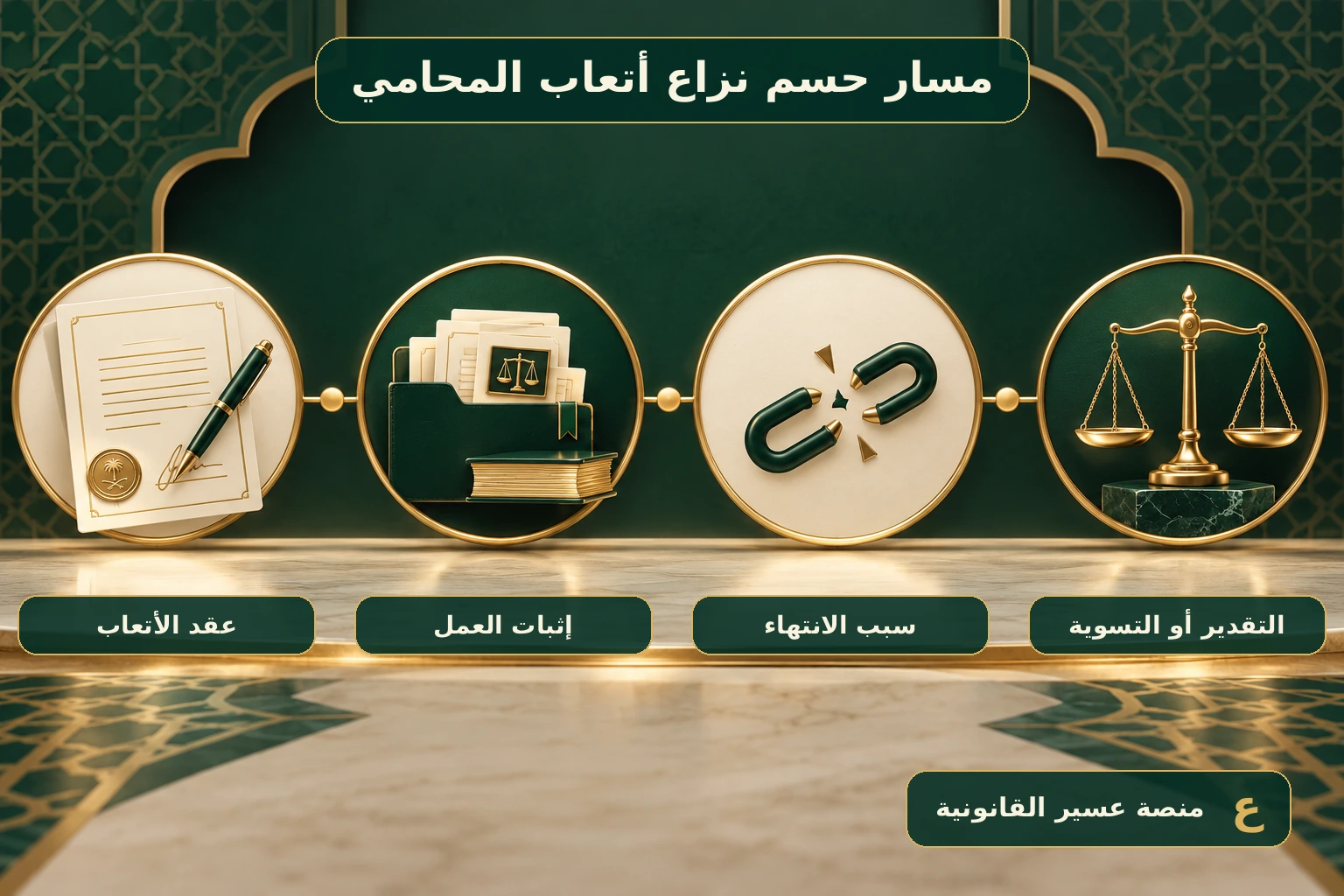مراحل حسم نزاع أتعاب المحامي من العقد وإثبات العمل إلى التقدير أو التسوية