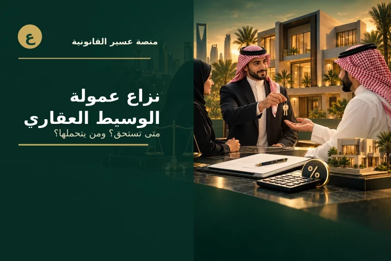 وسيط عقاري سعودي يناقش عقد البيع وعمولة الوساطة مع أطراف الصفقة أمام ميزان العدالة