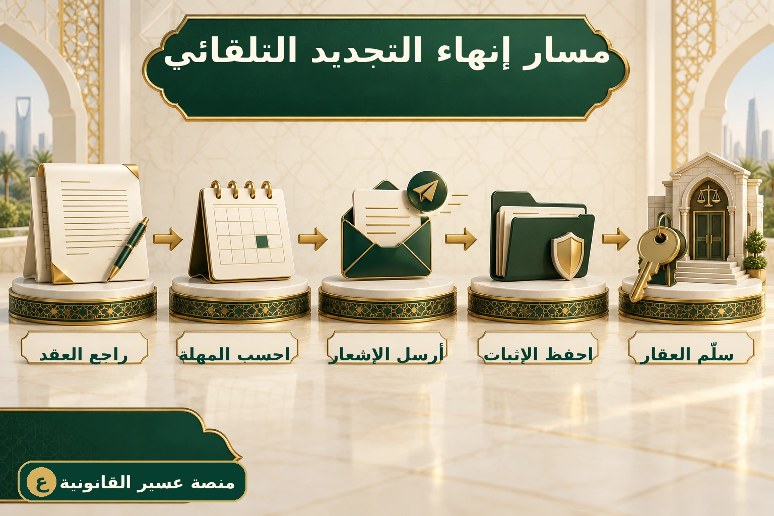 خطوات إنهاء التجديد التلقائي لعقد الإيجار من مراجعة العقد حتى تسليم العقار