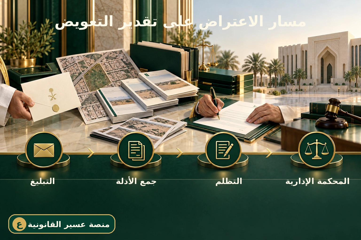 مسار الاعتراض على تقدير تعويض نزع ملكية العقار من التبليغ حتى المحكمة الإدارية