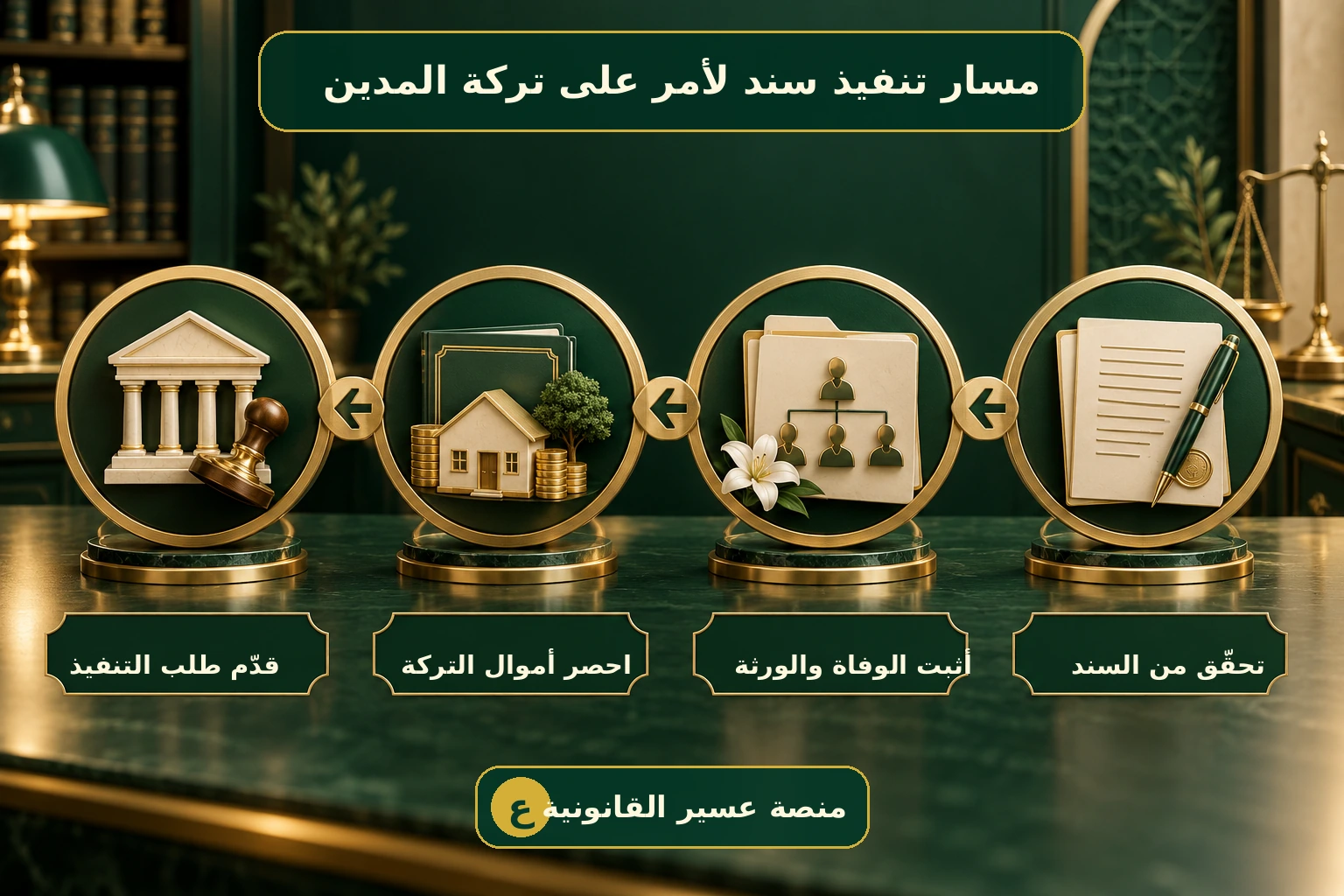 مسار تنفيذ سند لأمر على تركة المدين من التحقق من السند إلى طلب التنفيذ
