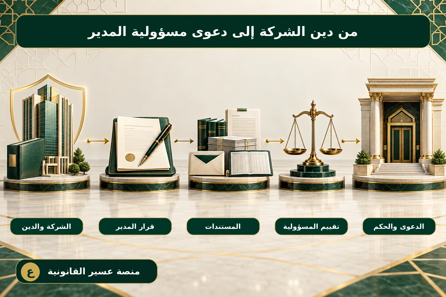 مسار الانتقال من دين الشركة إلى تقييم مسؤولية المدير ورفع الدعوى