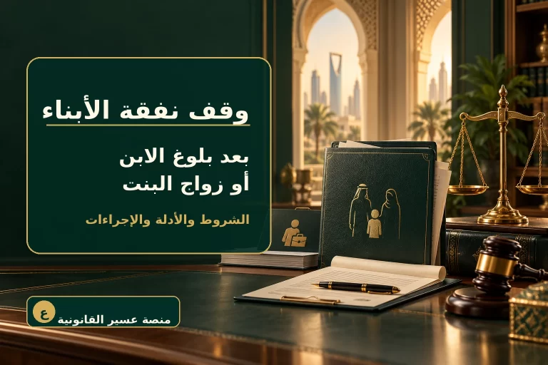 غلاف يوضح وقف نفقة الأبناء بعد بلوغ الابن أو زواج البنت في السعودية